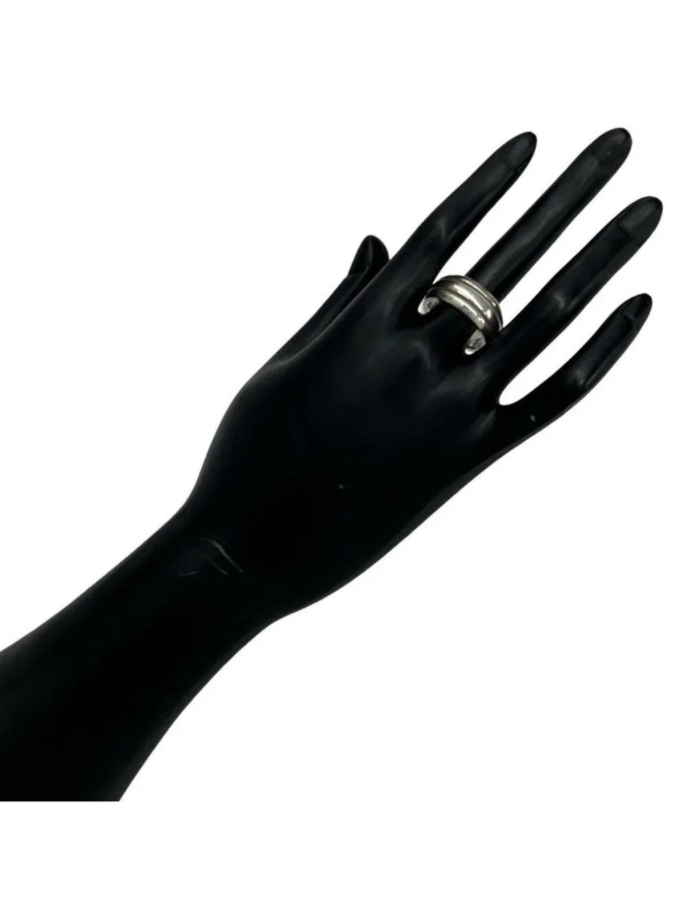 Tiffany & Co Group Double Line Ring 925 Sterling Silver